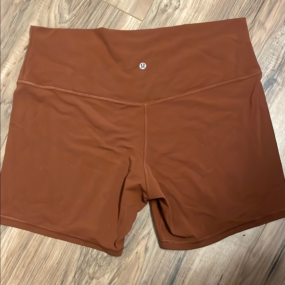 lululemon athletica Brown Bike Shorts High-Waisted Stretch